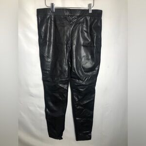 Womens Black Faux Leather Pants. Size Large.
